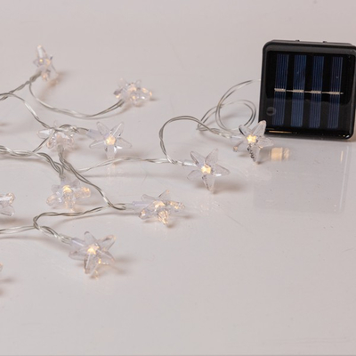 ΣΕΙΡΑ, 60 LED 5mm, ΑΣΤΕΡΙΑ ΠΛΑΣΤΙΚΑ, ΗΛΙΑΚΟ ΣΥΛΛΕΚΤΗ ΜΕ ΑΙΣΘΗΤΗΡΑ ΦΩΤΟΣ, 8 ΠΡΟΓΡΑΜΜΑΤΑ, ΔΙΑΦΑΝΟ PVC ΚΑΛΩΔΙΟ, ΘΕΡΜΟ ΛΕΥΚΟ LED, ΑΝΑ 10cm, ΠΡΟΕΚΤΑΣΗ ΠΑΡΟΧΗΣ 60cm, IP44