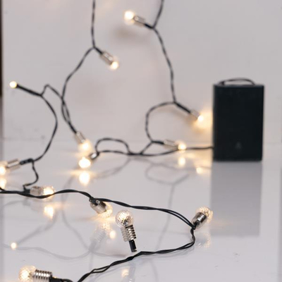 ΣΕΙΡΑ, 20 LED 5mm ΜΕ ΔΙΑΚΟΣΜΗΤΙΚEΣ VINTAGE ΜΠΑΛΙΤΣΕΣ 1,5cm, ΜΠΑΤΑΡΙΑΣ 3ΧΑΑ, ΧΡΟΝΟΔΙΑΚΟΠΤΗ, ΠΡΑΣΙΝΟ PVC ΚΑΛΩΔΙΟ, ΘΕΡΜΟ ΛΕΥΚΟ LED, ANA 10cm, ΠΡΟΕΚΤΑΣΗ ΠΑΡΟΧΗΣ 30cm, IP20