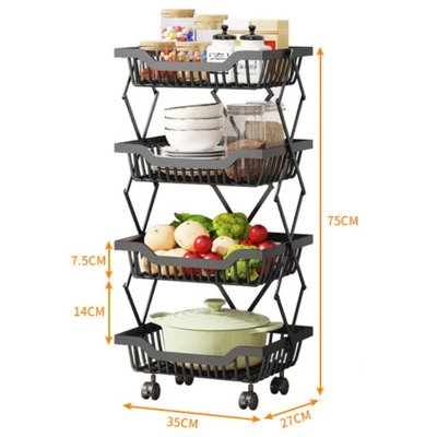 Τροχήλατη ραφιέρα τροφίμων κουζίνας - 1027-4 - 522114