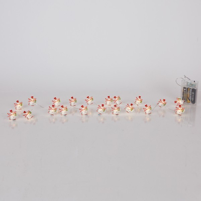 ΣΕΙΡΑ, 20 MINI LED, ΧΙΟΝΑΝΘΡΩΠΟΣ, ΜΠΑΤΑΡΙΑΣ 3xAA, ΧΡΟΝΟΔΙΑΚΟΠΤΗ, ΑΣΗΜΙ ΧΑΛΚΙΝΟ ΚΑΛΩΔΙΟ, ΘΕΡΜΟ ΛΕΥΚΟ LED, ΑΝΑ 10cm, ΠΡΟΕΚΤΑΣΗ ΠΑΡΟΧΗΣ 30cm, IP20