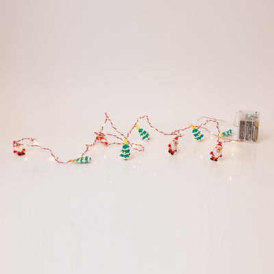 ΣΕΙΡΑ, 20 MINI LED, ΑΓΙΟ ΒΑΣΙΛΗ & ΧΡΙΣΤΟΥΓΕΝΝΙΑΤΙΚΟ ΔΕΝΤΡΟ , ΜΠΑΤΑΡΙΑΣ 3xAA, ΧΡΟΝΟΔΙΑΚΟΠΤΗ, ΚΟΚΚΙΝΟ & ΛΕΥΚΟ ΧΑΛΚΙΝΟ ΚΑΛΩΔΙΟ, ΑΝΑ 10cm, ΠΡΟΕΚΤΑΣΗ ΠΑΡΟΧΗΣ 30cm, IP20