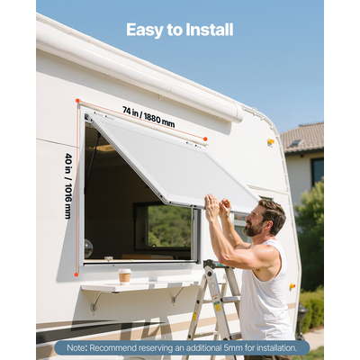 VEVOR 188x102 cm Στάθμη Παραλαβής με Παράθυρο, Φορτηγό Σέρβις Τροφίμων, Τέντα