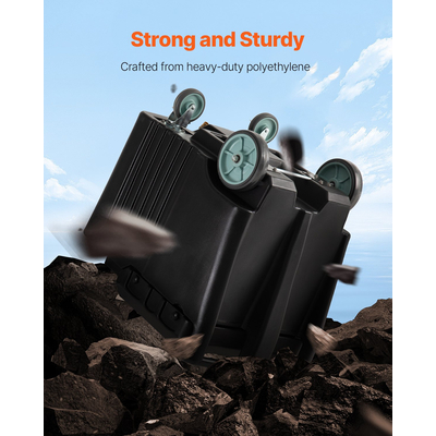 Φορητός κάδος πάγου VEVOR Commercial 61,6 L με συρόμενο καπάκι και 4 ρόδες