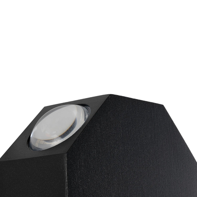 GLOBOSTAR® HIKARI 60687 Μοντέρνο Φωτιστικό Τοίχου - Απλίκα LED 8W 1000lm 30° AC 220-240V Αδιάβροχο IP65 Θερμό Λευκό 2700K - CREE XPE Chip & TÜV SÜD Driver - Μαύρο Ματ - Μ10 x Π4 x Υ10cm - 5 Χρόνια Εγγύηση