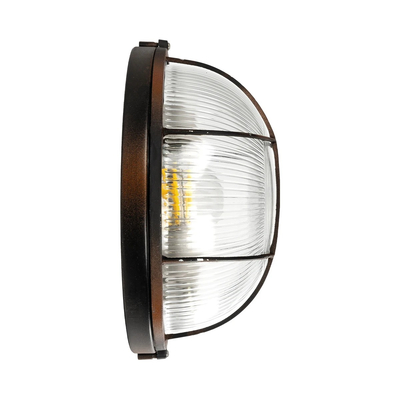 GLOBOSTAR® BOATLIGHT 61624 Vintage Φωτιστικό Καραβοχελώνα Τοίχου & Οροφής με Ντουί 2 x E27 AC 220-240V Αδιάβροχο IP65 - Χάλκινο Παλαιωμένο Εφέ Σκουριάς Ματ - Μ24 x Π24 x Υ11cm