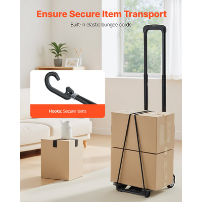 VEVOR Πτυσσόμενο Χειροκίνητο Καρότσι Πλατφόρμας 110 λίβρες Καρότσι Μετακίνησης με Τρόλεϊ