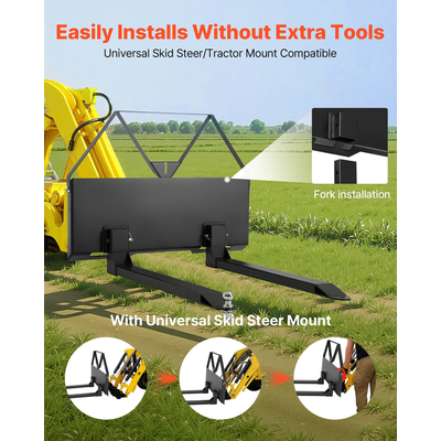 Προσάρτημα πλαισίου περόνης παλέτας VEVOR με περόνες παλέτας Skid Steer 48 ιντσών 2600 λίβρες