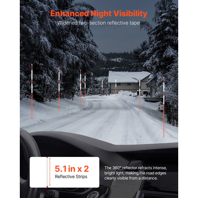 VEVOR 500 τεμάχια ανακλαστικών σημαδιών δρόμου 1/4" Dia 48 in ανακλαστήρες χιονιού