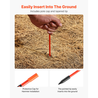 VEVOR 500 τεμάχια ανακλαστικών σημαδιών δρόμου 1/4" Dia 48 in ανακλαστήρες χιονιού