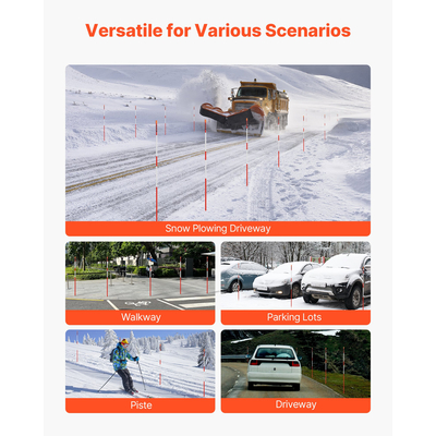 VEVOR 500 τεμάχια ανακλαστικών σημαδιών δρόμου 1/4" Dia 48 in ανακλαστήρες χιονιού