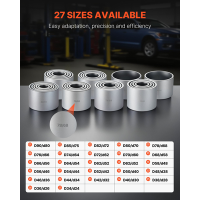 Σετ μανίκιων έλξης και πίεσης VEVOR, σετ εργαλείων αφαίρεσης ρουλεμάν δακτυλίου, 36 τεμάχια