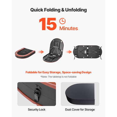 Πτυσσόμενο τραπέζι πόκερ VEVOR 1828,8 mm Πτυσσόμενο τραπέζι καζίνο Texas Holdem για 8 παίκτες