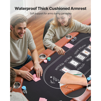 Πτυσσόμενο τραπέζι πόκερ VEVOR 1828,8 mm Πτυσσόμενο τραπέζι καζίνο Texas Holdem για 8 παίκτες