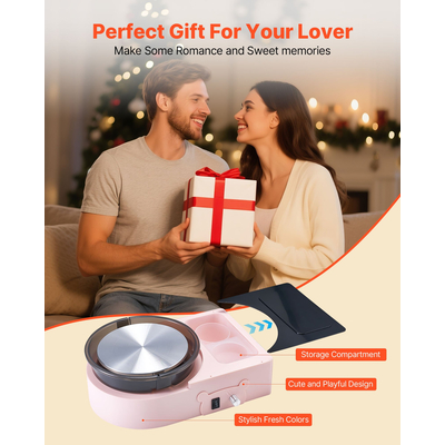 VEVOR Μίνι Τροχός Κεραμικής Ηλεκτρικός Τροχός Πήλινου Σπιτιού για Παιδιά και Ενήλικες 158 mm Ροζ