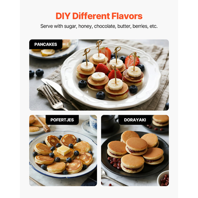 VEVOR 25 ΤΕΜ. Mini Pancake Maker Commercial Electric Dutch Baker Poffertjes Grill