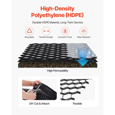 Πλέγμα γείωσης VEVOR, βαθύ πλέγμα γεωκυψελών 3 ιντσών 24,93x9,52FT / 7600x2900mm για χαλίκι