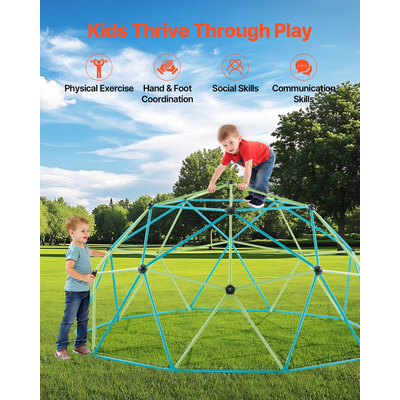 VEVOR Θόλος Αναρρίχησης 10FT Γεωμετρικός Θόλος Αναρρίχησης με Πιατάκι, Κούνια, Φορτία 1000LBS