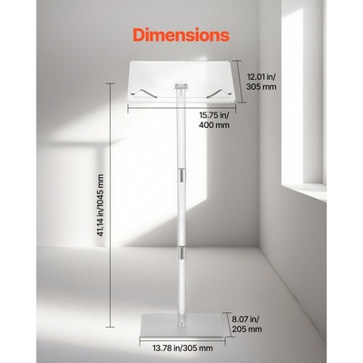 Βάση VEVOR 43 ιντσών από ακρυλικό αναλόγιο με ρυθμιζόμενες γωνίες και μεταλλική βάση