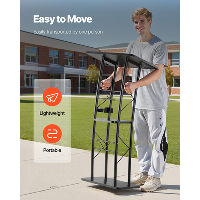 Βάση VEVOR Podium 47 εκ. Καμπυλωτό μεταλλικό αναλόγιο Ράφι αποθήκευσης για τάξη γάμου