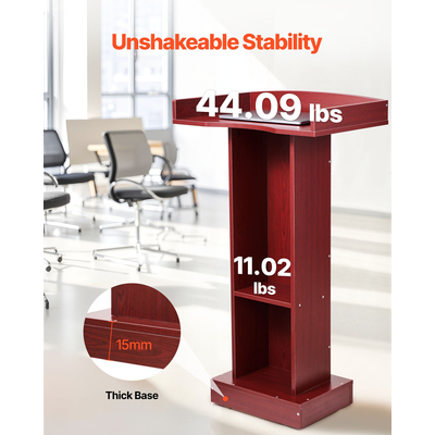 Βάση VEVOR 41 ιντσών από ξύλο με ράφι αποθήκευσης για εκκλησία στην τάξη