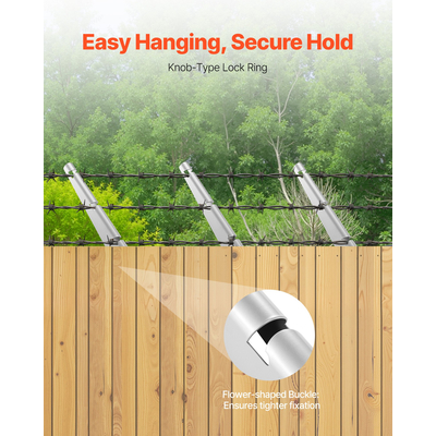 VEVOR Βραχίονας Συρματοπλέγματος 10 τεμαχίων, Προέκταση Ύψους Στύλου Φράχτη 12,2 ιντσών, Επιφανειακή Τοποθέτηση