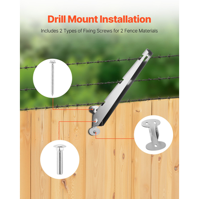 VEVOR Βραχίονας Συρματοπλέγματος 10 τεμαχίων, Προέκταση Ύψους Στύλου Φράχτη 12,2 ιντσών, Επιφανειακή Τοποθέτηση