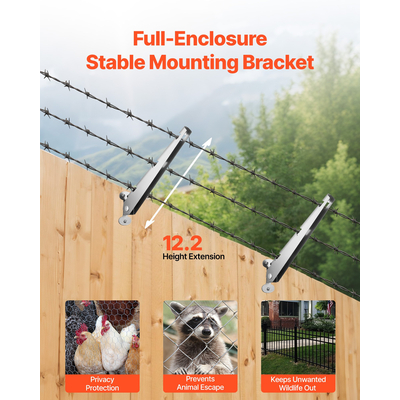 VEVOR Βραχίονας Συρματοπλέγματος 10 τεμαχίων, Προέκταση Ύψους Στύλου Φράχτη 12,2 ιντσών, Επιφανειακή Τοποθέτηση