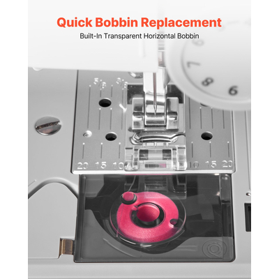 Ραπτομηχανή VEVOR Ηλεκτρονική Ψηφιακή Ραπτομηχανή 200 Εφαρμογές Βελονιάς