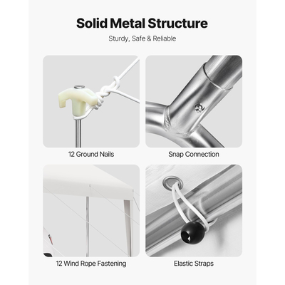 VEVOR Στέγαστρο Αυτοκινήτου 10 x 20 FT Φορητή Σκηνή Στεγασμένου Αυτοκινήτου Βαρέως Τύπου Λευκή