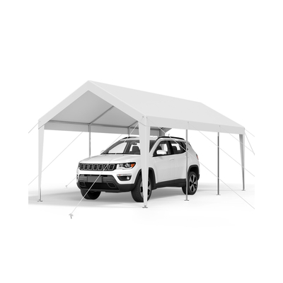 VEVOR Στέγαστρο Αυτοκινήτου 10 x 20 FT Φορητή Σκηνή Στεγασμένου Αυτοκινήτου Βαρέως Τύπου Λευκή