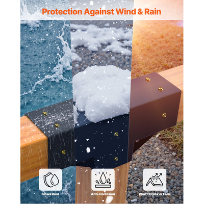 VEVOR Κιτ Βάσης Πέργκολας 4x4 ιντσών Εσωτερική Στήλη Ξυλουργικής DIY 3,5x3,5 3 τεμ.