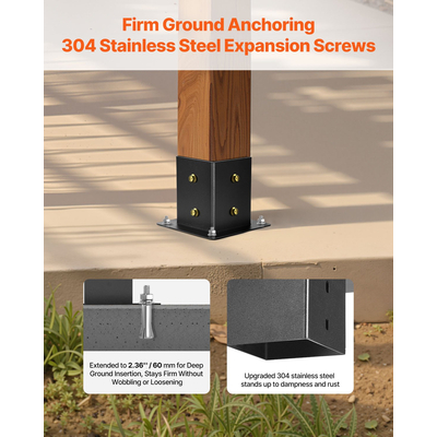 Κιτ εσωτερικών στηριγμάτων πέργκολας VEVOR 4x4 ιντσών, 3,5x3,5 3 & 4 θέσεων για κιόσκι