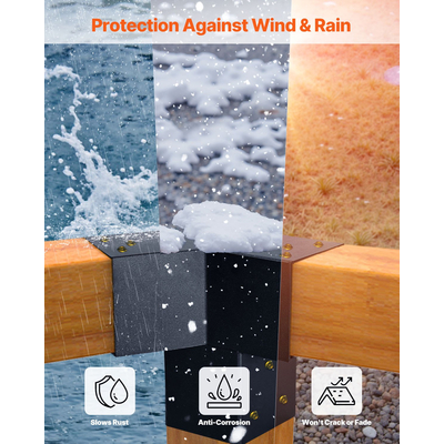 Κιτ εσωτερικών στηριγμάτων πέργκολας VEVOR 4x4 ιντσών, 3,5x3,5 3 & 4 θέσεων για κιόσκι