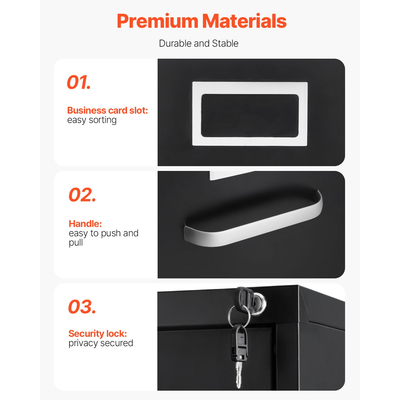 VEVOR Ντουλάπι Αρχειοθήκης με 4 Συρτάρια Μεταλλικό Κάθετο Ντουλάπι με Κλειδαριά για Γραφείο στο Σπίτι