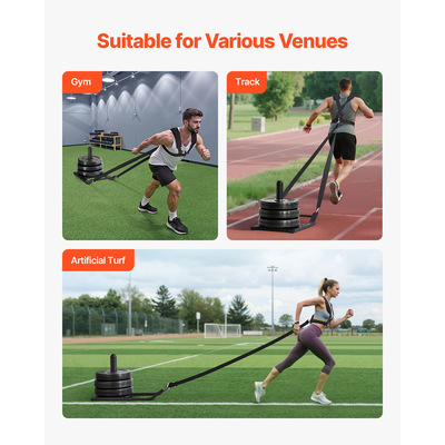 Έλκηθρο VEVOR με βάρη, ώθηση, προπόνηση, δύναμη, ταχύτητα, μαύρο