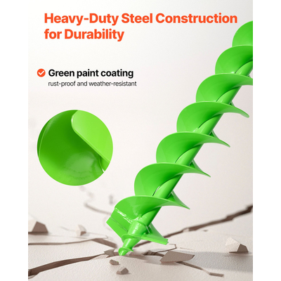 Τρυπάνι VEVOR με τρυπάνι 3,94 x 31,1 ίντσες, εργαλείο φύτευσης με σπειροειδή στύλο