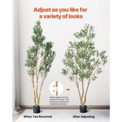 VEVOR Τεχνητή Ελιά 240cm Ψηλή Ψεύτικη Γλάστρα για Γραφείο στο Σπίτι