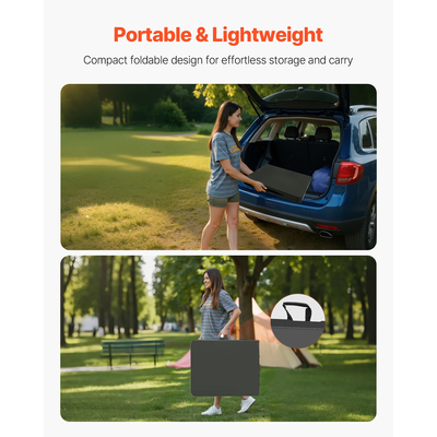 VEVOR Πλαστικό Πτυσσόμενο Τραπέζι 180cm Φορητό Τραπέζι Πικνίκ με Λαβή Εσωτερικού Χώρου