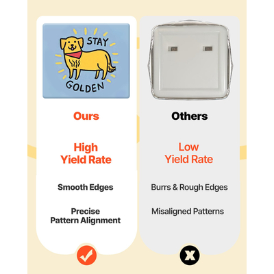 Μηχανή κατασκευής κουμπιών VEVOR, μηχανή κατασκευής καρφιτσών 50 x 50 mm, τετράγωνη, 100 τεμάχια, εξαρτήματα κουμπιών