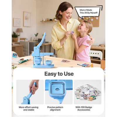 Μηχανή κατασκευής κουμπιών VEVOR, μηχανή κατασκευής καρφιτσών 50 x 50 mm, τετράγωνη, 100 τεμάχια, εξαρτήματα κουμπιών