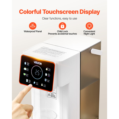 VEVOR Επιτραπέζιος Διανομέας Στιγμιαίου Ζεστού Νερού με 6 Θερμοκρασίες, 8 Χωρητικότητα, Δεξαμενή 3L