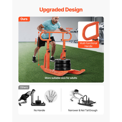 Έλκηθρο VEVOR με βάρη, έλξη, ώθηση, προπόνηση, γυμναστική, προπόνηση ενδυνάμωσης, πορτοκαλί