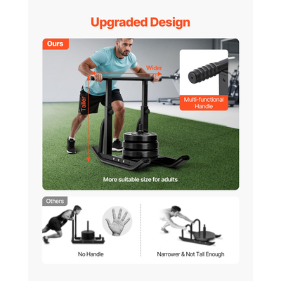 Έλκηθρο VEVOR με βάρη, ώθηση, προπόνηση, δύναμη, ταχύτητα, μαύρο