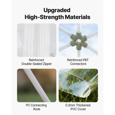 VEVOR Σκηνή Κήπου με Φυσαλίδες 12 x 7,2 πόδια για Εξωτερικό Διαφανή Γεωδαιτικό Θόλο για 4-7 Άτομα