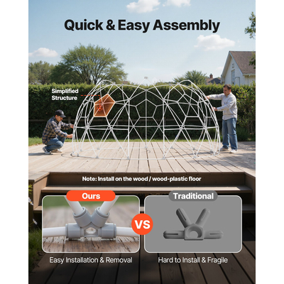 VEVOR 15x9,5 πόδια Σκηνή Κήπου με Φυσαλίδες για 10-14 Άτομα Εξωτερικού Χώρου, Διαφανής Γεωδαιτικός Θόλος