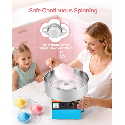 VEVOR Εμπορική Μηχανή Μαλλί της Βαμβακιού Ηλεκτρική Μηχανή Ζαχαρόπαστας 1000W Μπλε