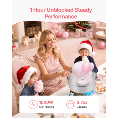 VEVOR Εμπορική Μηχανή Μαλλί της Βαμβακιού Ηλεκτρική Μηχανή Ζαχαρόπαστας 1000W Μπλε