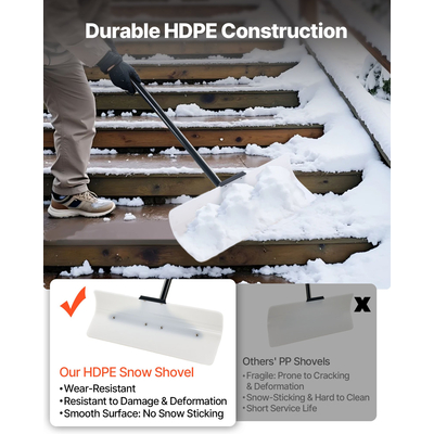 VEVOR Πλαστικό Φτυάρι Εκχιονισμού 24 ιντσών Βαρέως Τύπου Χειμερινό Εκχιονιστικό για Δρόμο