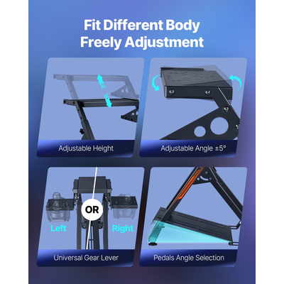 Βάση τιμονιού VEVOR Racing, πτυσσόμενη για Logitech G923 G920 G29 G27 Compact