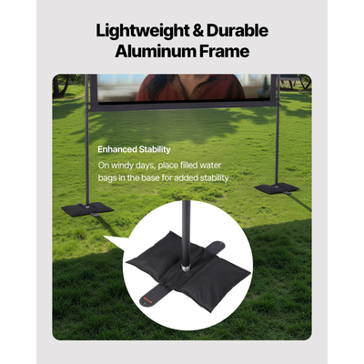 Οθόνη προβολέα VEVOR με 2 βάσεις, οθόνη 80 ιντσών, ευρείας γωνίας 160°, 4K HD, αναλογίας 16:9